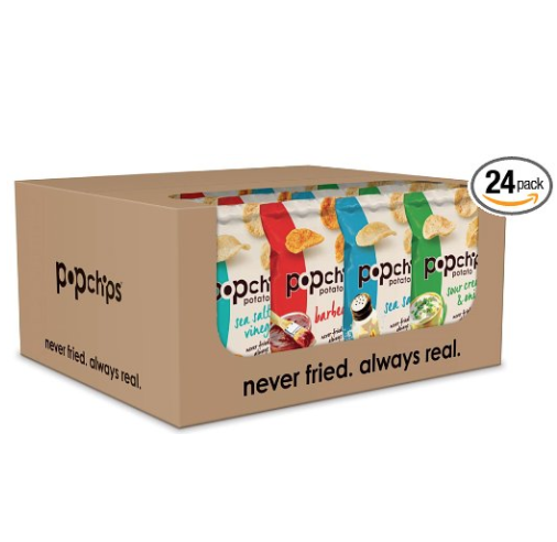 Popchips Potato Chips, 4 Flavor Variety Pack, 0.8 Ounce (Pack of 24) ONLY $11.47