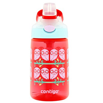 Contigo AUTOSPOUT Straw Gizmo Flip Kids Water Bottle, 14 oz, Ruby with Owls, Only $6.99