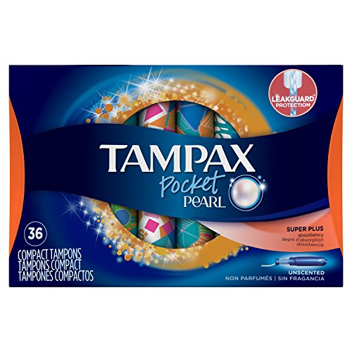 Tampax Pocket Pearl Plastic Tampons, Super Plus Absorbency, Unscented, 36 Count - Pack of 3 (108 Total Count) (Packaging May Vary), Only $14.97 after clipping coupon