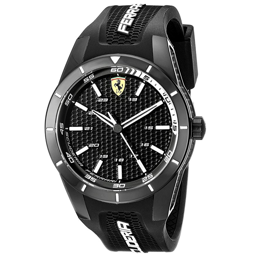 Ferrari Men's 0830249 REDREV Analog Display Japanese Quartz Black Watch for only $49.99