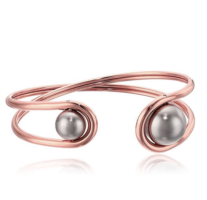 Michael Kors Womens Pearl Tone and Grey Pearl Flex Bracelet only $47.50
