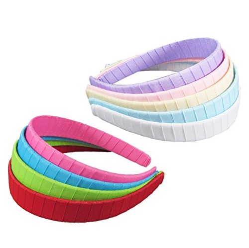 HipGirl Grosgrain Ribbon Wrapped Headbands, Multi Color, 1 Inch, 9 Count, Only $5.99
