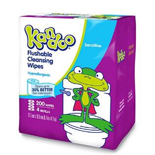 Kandoo Kids Flushable Wipes Refill, Potty Training Cleansing Cloths, Sensitive, 200 Count $5.99