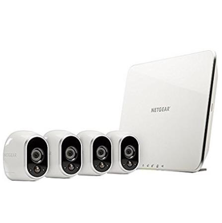 Arlo 家庭安全攝像監控系統（認證翻新版），包括4個室內外無線高清攝像頭和一個基站，現僅售 $259.99，免運費