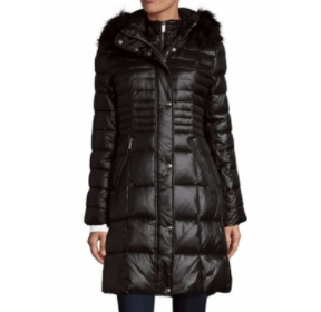 Saks Off 5th Karl Lagerfeld Faux Fur Trimmed Hooded Down Coat only $167.99