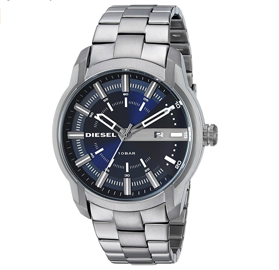 Diesel Men's 'Armbar' Quartz Stainless Steel Casual Watch, Color:Grey (Model: DZ1768) only $81.55