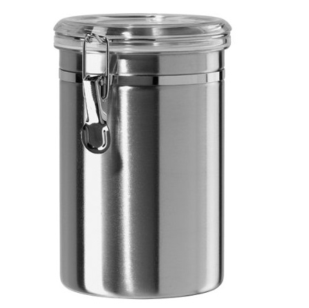 Oggi 62-Ounce Stainless Steel Canister with Clear Arylic Lid and Locking Clamp, Only $9.96
