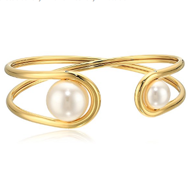 Michael Kors Modern Classic Gold-Tone and White Pearl Flex Bracelet  $47.50