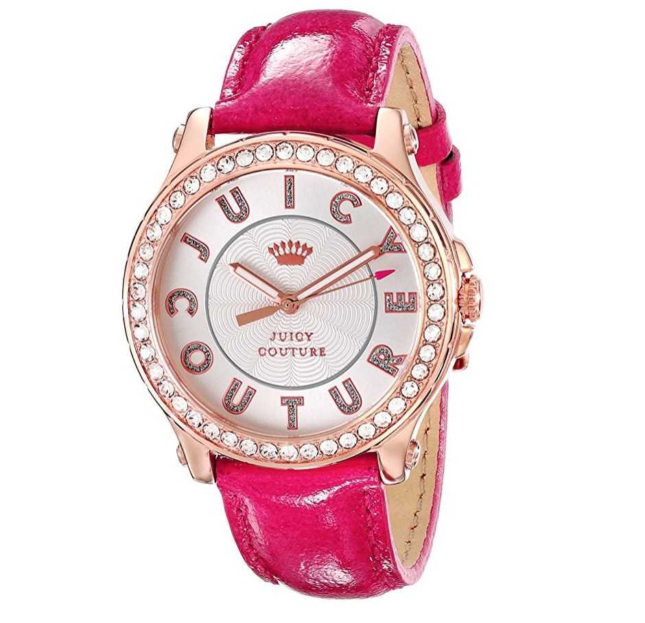 Juicy Couture Women's 1901204 Pedigree Gold-Tone Watch with Pink Leather Strap only $89