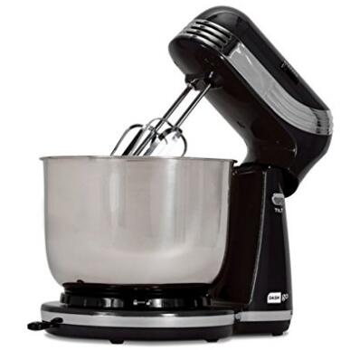 Dash Stand Mixer (Electric Mixer for Everyday Use): 6 Speed Stand Mixer with 3 qt Stainless Steel Mixing Bowl, Dough Hooks & Mixer  - Black, Only $39.99