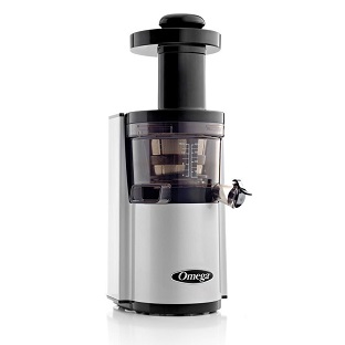 Omega Vertical Slow Masticating Juice Extractor 43 RPM Compact Design with Automatic Pulp Ejection, 150-Watt, Silver VSJ843RS, Only $260.84, free shipping