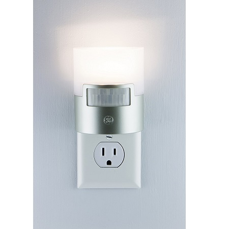 GE Ultra Brite Motion-Activated LED Light, 40 Lumens, Soft White, Night Light, Energy Efficient, Ideal for Hallway, Stairs, Kitchen, Garage, Utility Room, Laundry Room, Silver, 29844, Only $6.77