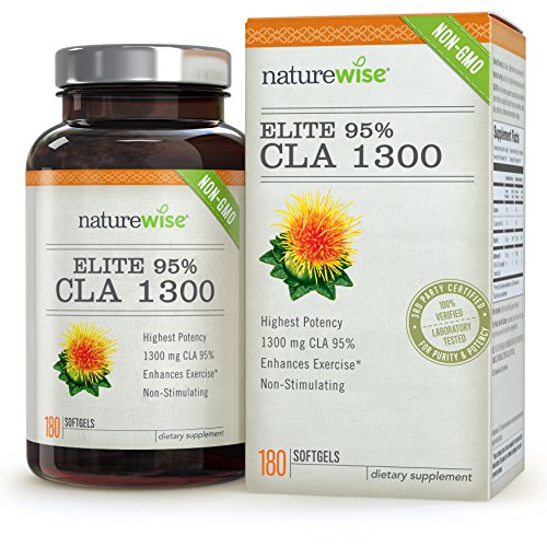 NatureWise Elite 95% CLA 1300mg Maximum Potency, Non-Stimulating Natural Weight Loss Exercise Supplement, Fat Burner for Men and Women, 180 Count, Only $24.99