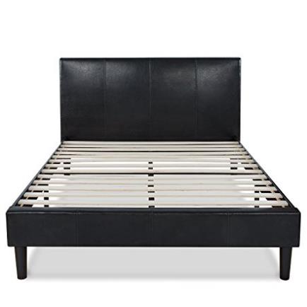 Zinus Deluxe Faux Leather Upholstered Platform Bed with Wooden Slats, Full $124.77，FREE Shipping