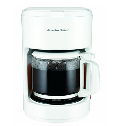 Proctor Silex白色咖啡機 10杯容量 特價僅售$7.34