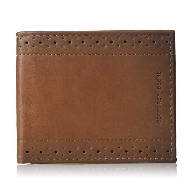Geoffrey Beene Men's Stitched Perforated Rfid Blocking Bifold Wallet only $10.67