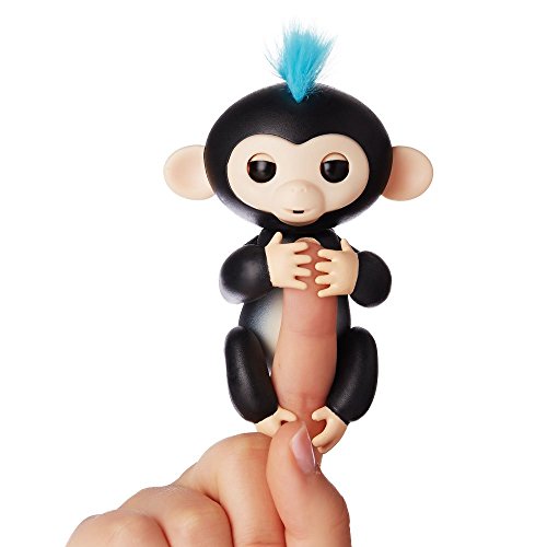 Fingerlings - Interactive Baby Monkey - Finn (Black with Blue Hair) By WowWee, Only $14.99