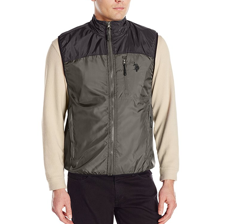 U.S. Polo Assn. Men's Flat Vest with Contrast-Color Yoke ONLY $13.67