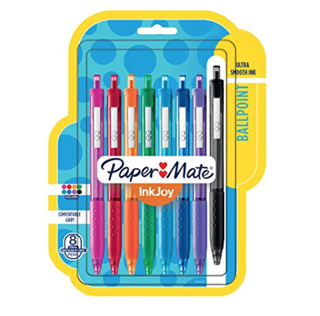 Paper Mate InkJoy 300RT Retractable Ballpoint Pens, Medium Point, Assorted Colors, 8 Count only $2.90