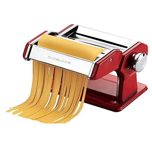 Ovente Vintage Stainless Steel Pasta Maker, 150mm, Metallic Red (PA515R), Only $19.99