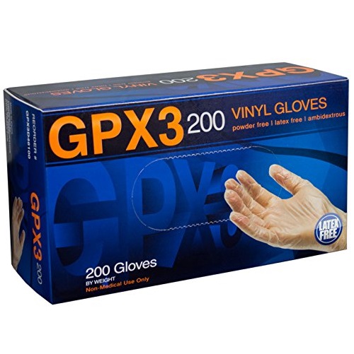 AMMEX - GPX3D46100-BX  - Vinyl Gloves - GPX3D - Disposable, Powder Free, Industrial, 3 mil, Large, Clear (Box of 200), Only $6.83, free shipping after using SS