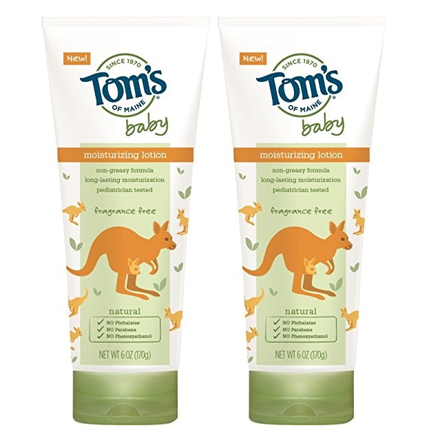 Tom's of Maine Natural Baby Moisturizing Lotion, Fragrance Free, 6 Ounce, 2 Count,only $15.18, free shipping after using SS