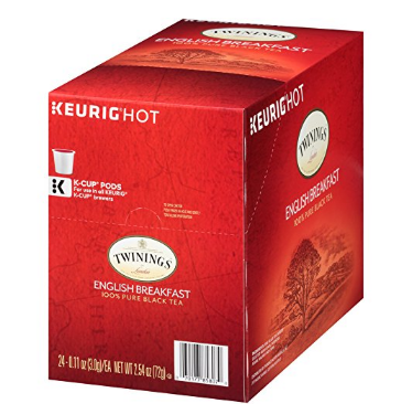 Twinings English Breakfast Tea K-Cup Pods for Keurig, Caffeinated, Smooth, Flavourful, Robust Black Tea, 24 Count,  $7.47