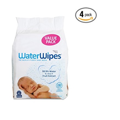 WaterWipes Sensitive Baby Wipes, 4 Packs of 60 Count (240 Count), Only $11.87, free shipping after clipping coupon and using SS