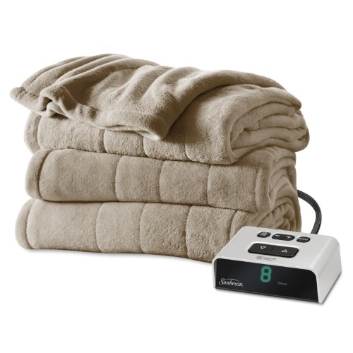 Sunbeam Microplush Heated Blanket, Full, Mushroom, BSM9BFS-R772-16A00, Only $40.99, You Save $66.97(62%)