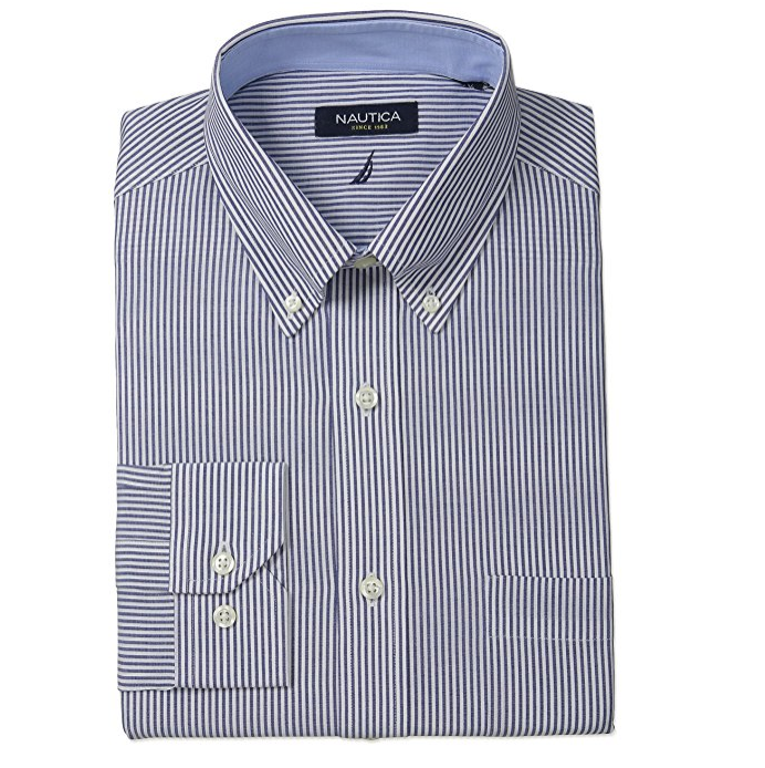 Nautica Men's Engineer Stripe Button-Down Collar Dress Shirt only $11.29