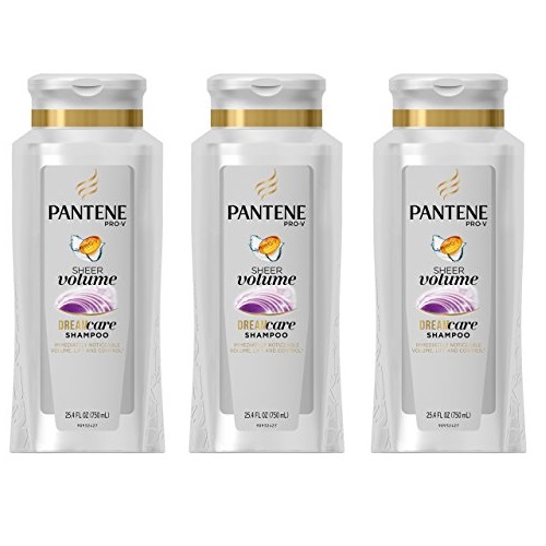 Pantene潘婷 Pro-V Sheer Volume 洗髮水，25.4oz/瓶，共3瓶，原價$20.97，現點擊coupon后僅售$11.91