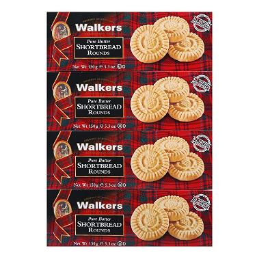 Walkers Shortbread Rounds, 5.3-oz. Boxes (Pack of 4) $11.26