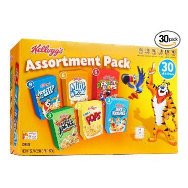 Kellogg's Breakfast Cereal Assortment Pack (Single-Serve Boxes, 30-Count)  $6.50