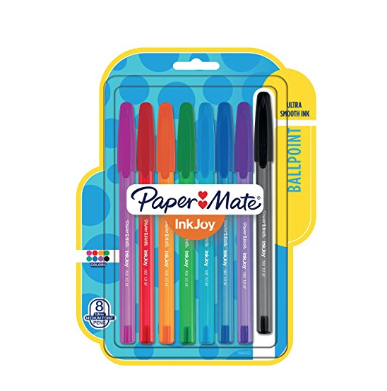 Paper Mate InkJoy 100ST Ballpoint Pens, Medium Point, Assorted Ink, 8 Pack (1945932) only $1.11
