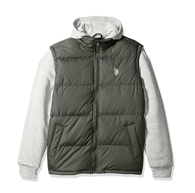 U.S. Polo Assn. Men's Basic Vest with Fleece Hood and Sleeves only $28.41