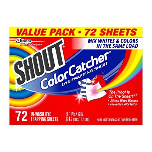 超赞！Shout Color Catcher神奇防染色洗衣纸，72片装 ， 现点击coupon后仅售$7.45，免运费