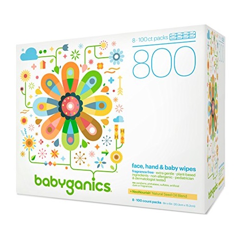 Babyganics Face, Hand & Baby Wipes, Fragrance Free, 800 ct, Only $12.51, free shipping