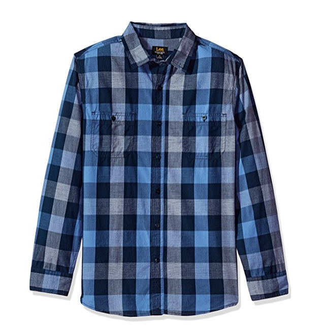 Lee Men's Long Sleeve Plaid Button Down Shirts only $10.16