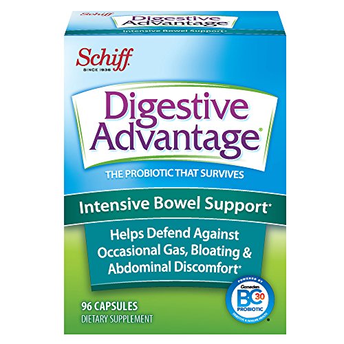 Intensive Bowel Support Probiotic Supplement - Digestive Advantage 96 Capsules, defends against gas, bloating, abdominal discomfort, , only $13.83, free shipping