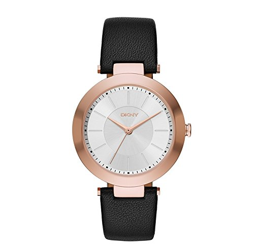 DKNY Women's 'Stanhope' Quartz Stainless Steel and Black Leather Casual Watch (Model: NY2468) only $67.49