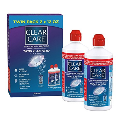 Alcon Clear Care 彻底清洗隐形眼镜液（带眼镜盒）两瓶装，原价 $20.99，现点击coupon后仅售 $13.64，免运费！