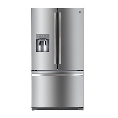 史低价！Kenmore  25.6 cu.ft. 不锈钢 法式 对开门 冰箱，单独冷冻室，带制冰机，原价$1,499.99，现仅售$999.88，免运费。三色同价！