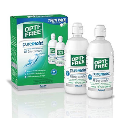 OPTI-FREE Puremoist Multi-Purpose Disinfecting Solution with Lens Case, Twin Pack, 10-Ounces Each only $11.42