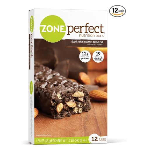 限PRIME 会员！ZonePerfect 营养零食 杏仁黑巧克力 12条， 现点击coupon后仅售$8.59，免运费！