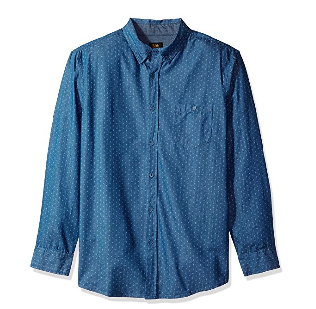 Lee Men's Long Sleeve Chambray Button Down Shirt only $12.02