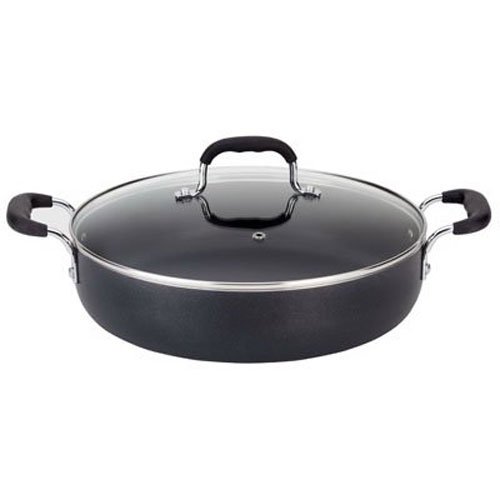 T-fal B36282 Nonstick Deep Covered Everyday Pan with Silicone Loop Handles Cookware, 12-Inch, Black, Only $20.00