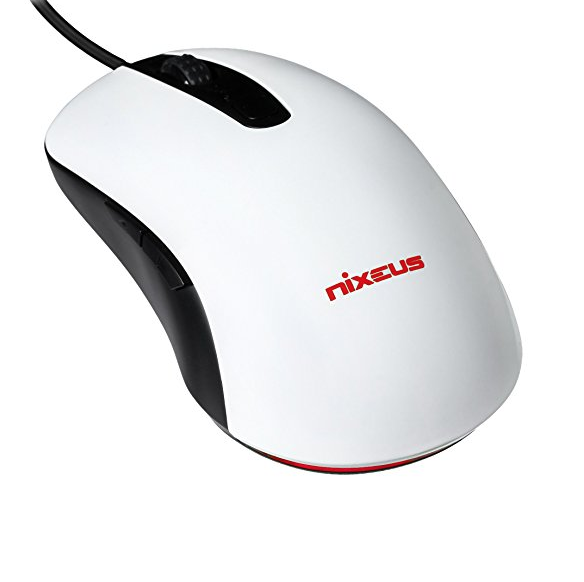 Nixeus Revel Gaming Mouse PMW 3360 for Windows & Mac OS, Glossy White only $29.49