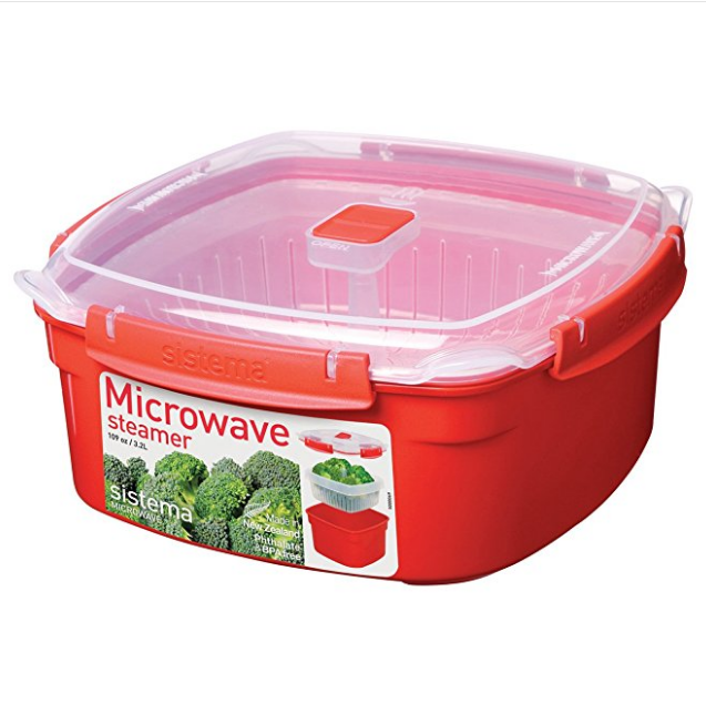 Sistema Microwave Cookware Steamer, Large, 109 Ounce/ 13.625 Cup, Red $9.19