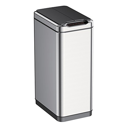 EKO 92775-1 Phantom Motion Sensor Touchless Stainless Steel Trash Can - 50 Liter, Only $59.99, You Save $40.00(40%)