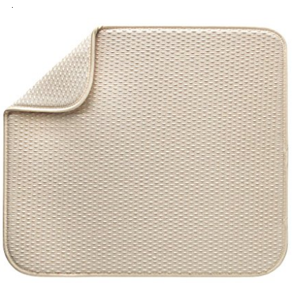 Envision Home Microfiber Dish Drying Mat, 16 by 18-Inch, Cream, Only $5.41